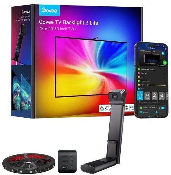 Govee H6097 TV Backlight 3 Lite | pašvietimas dla TV 40-50 cali, RGBICW, Wi-Fi+Bluetooth