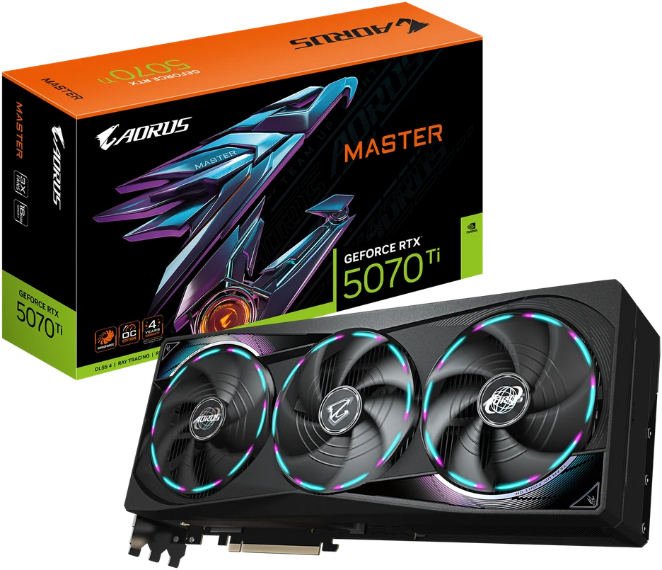 Vaizdo plokštė Gigabyte GeForce RTX 5070 Ti AORUS Master 16 GB GDDR7