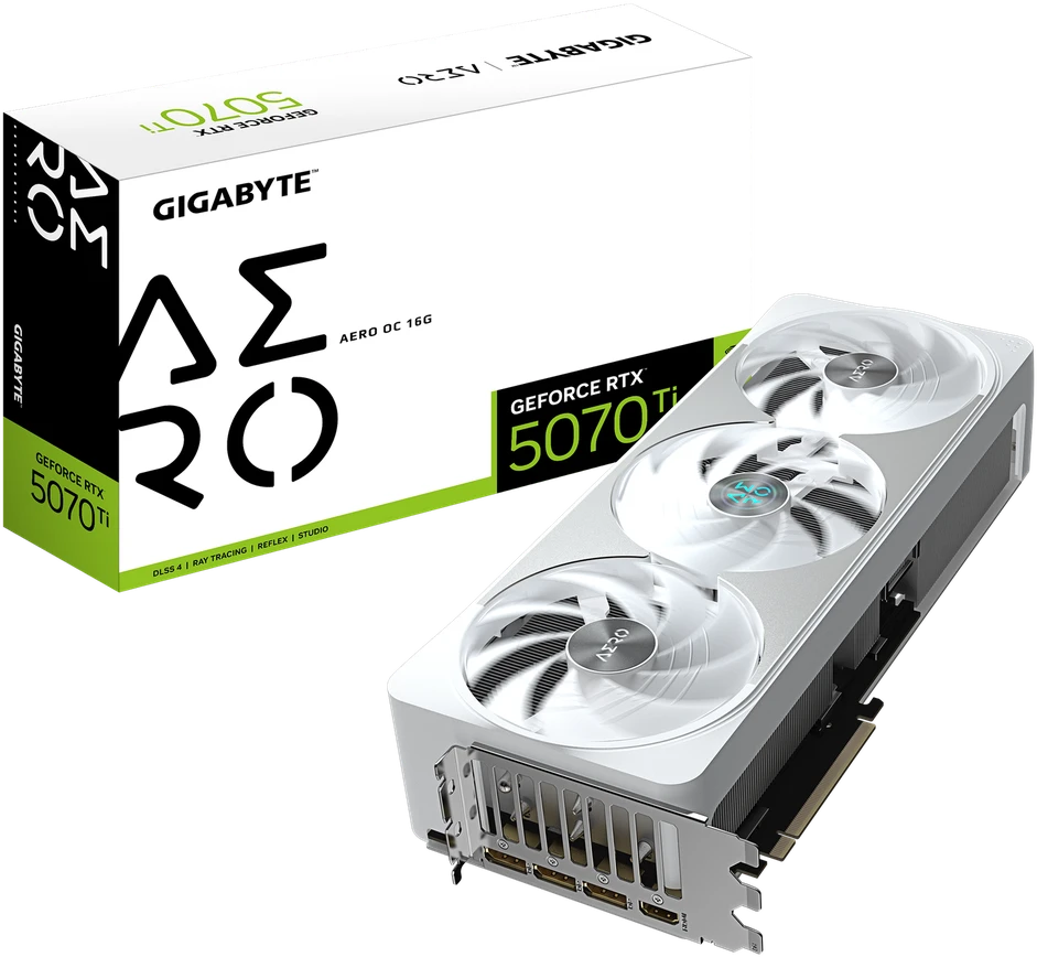 Vaizdo plokštė GIGABYTE GeForce RTX 5070 Ti AERO OC 16G Grafikos plokštė