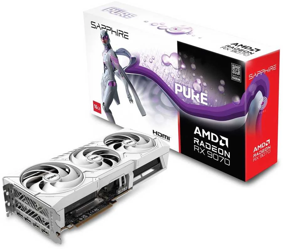Sapphire Radeon RX 9070 Pure 16GB GDDR6 vaizdo plokštė