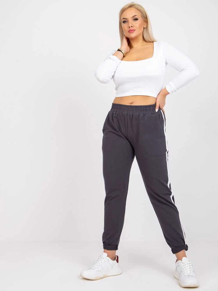Grafito spalvos sportinės kelnės