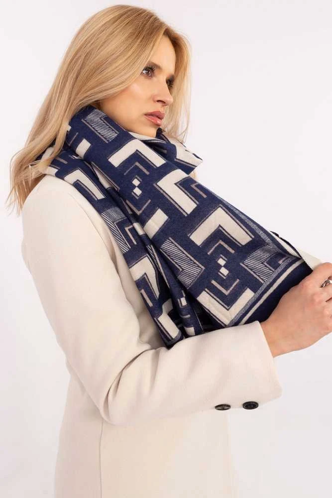Wool Fashion Italia Elegantiškas mėlynas šalikas: Dydis - Universalus