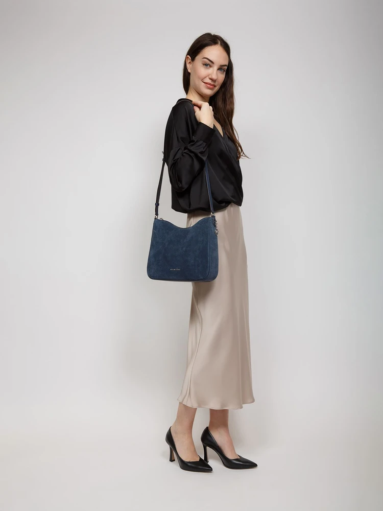 Granatowa skórzana listonoszka Michael Kors 35S6S5ZM2S