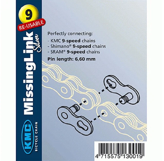 Grandinės sujungimas KMC Missing Link 9R EPT Sidabrinis