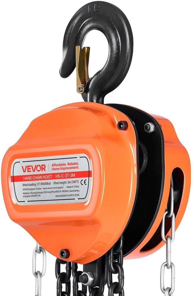 VEVOR Rankinis grandininis keltuvas 3 t, 3 m