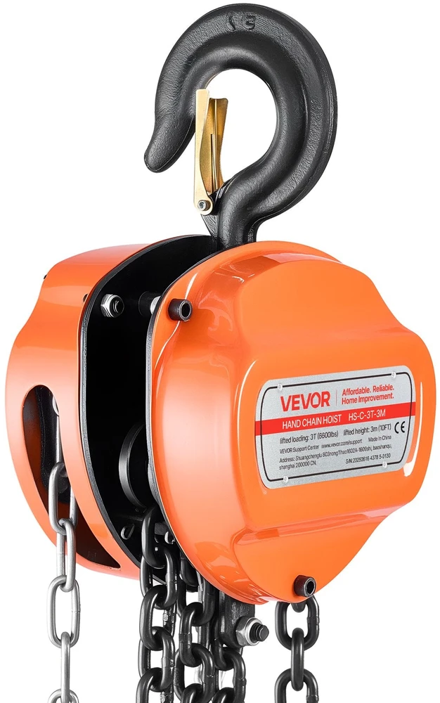 VEVOR Rankinis grandininis keltuvas 3 t, 3 m