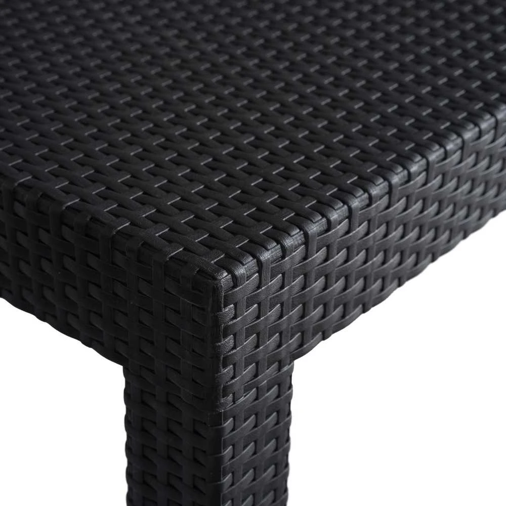 Lauko baldų komplektas BRENTA sodo baldų komplektas, juodas/pilkas, 2 foteliai, sofa, terasos stalas, modernus technoratanas