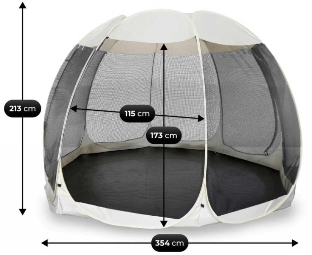 CAMA paviljonas, 354 cm, sodo pavėsinė, smėlio/juodos spalvos