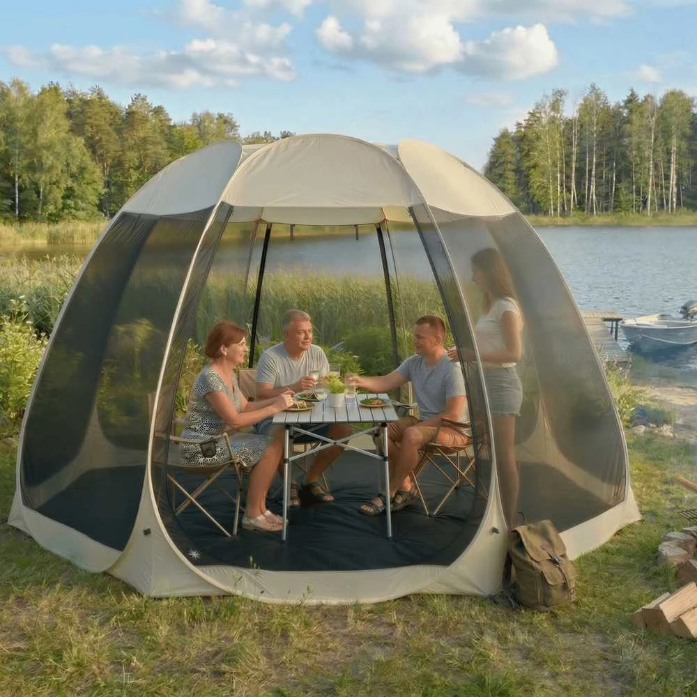 CAMA paviljonas, 395 cm, sodo pavėsinė, smėlio/juodos spalvos