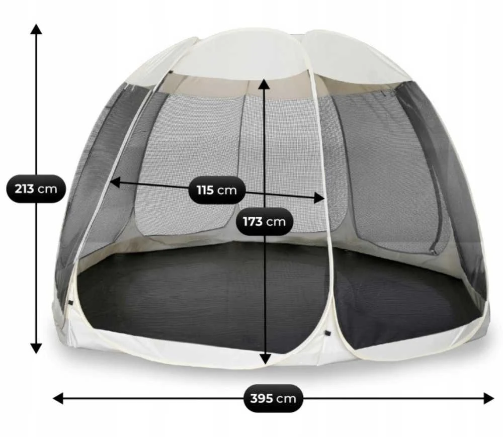 CAMA paviljonas, 395 cm, sodo pavėsinė, smėlio/juodos spalvos