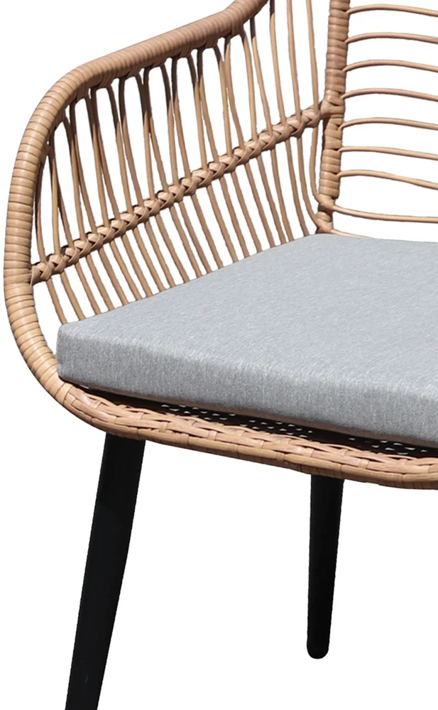 Lauko baldų komplektas Garden Select Rattan sodo baldų komplektas su kėdėmis ir stalu su stikliniu stalviršiu