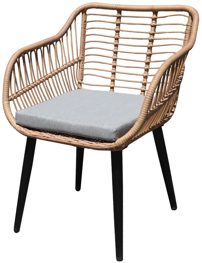 Lauko baldų komplektas Garden Select Rattan sodo baldų komplektas su kėdėmis ir stalu su stikliniu stalviršiu
