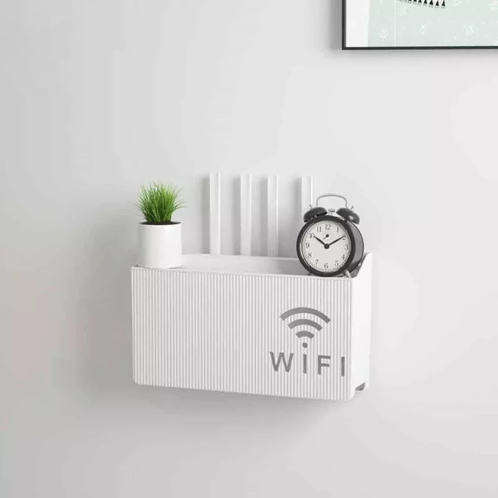 Aptel Sieninė lentyna Wi-Fi maršrutizatoriui (Balta)