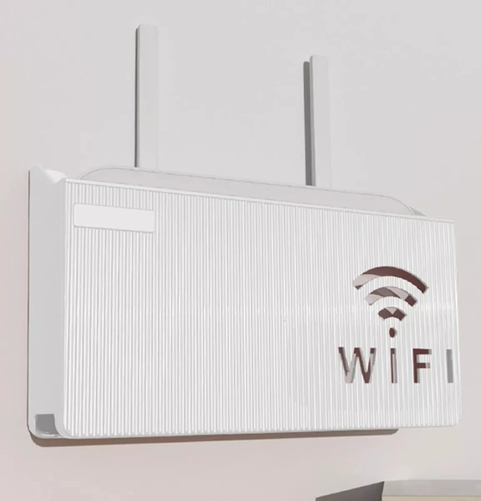 Aptel Sieninė lentyna Wi-Fi maršrutizatoriui (Balta)