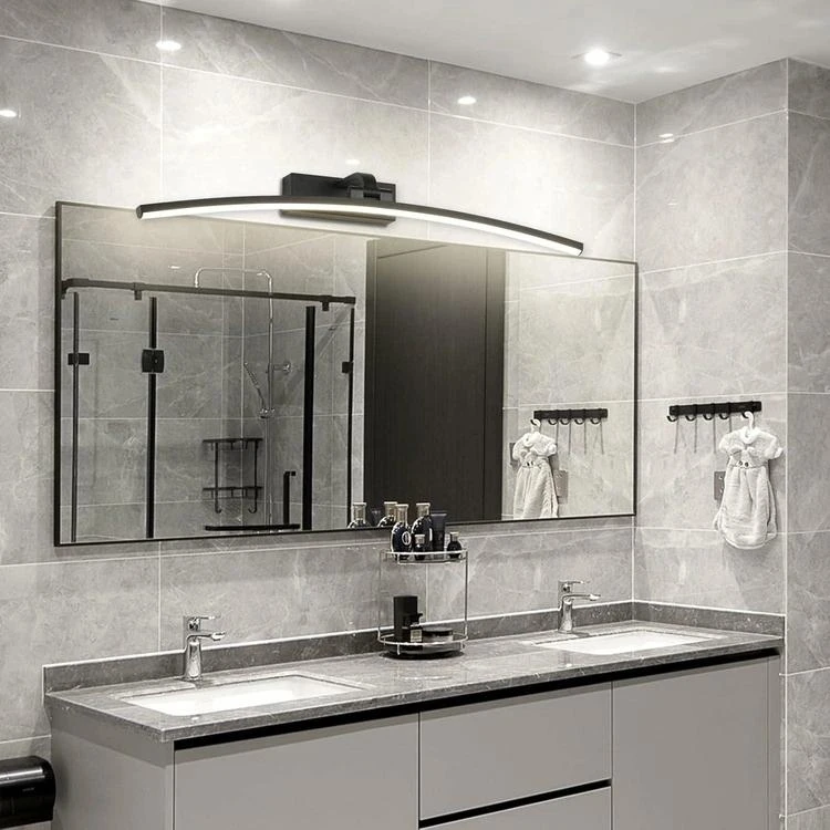 Sieninis šviestuvas ATL ZD198A Sieninis arkos formos šviestuvas, 60 cm, neutrali balta / juoda