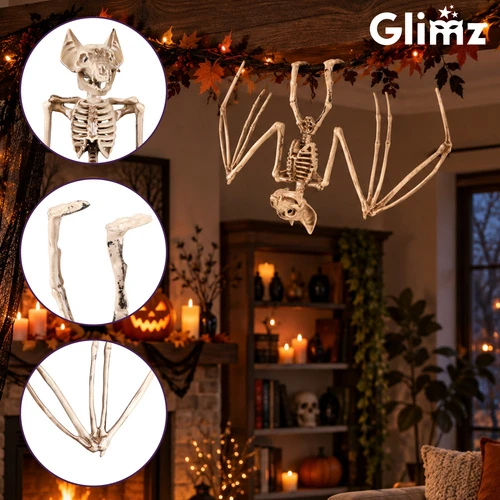 Šikšnosparnio skeletas – dekoracija 30 cm Glimz