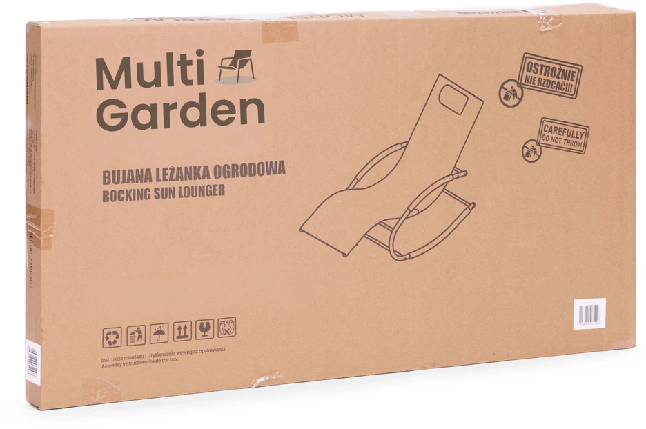 Sodo gultas, „zero gravity“ krėslas, supamoji kėdė, galvos atrama, juodas, MultiGarden