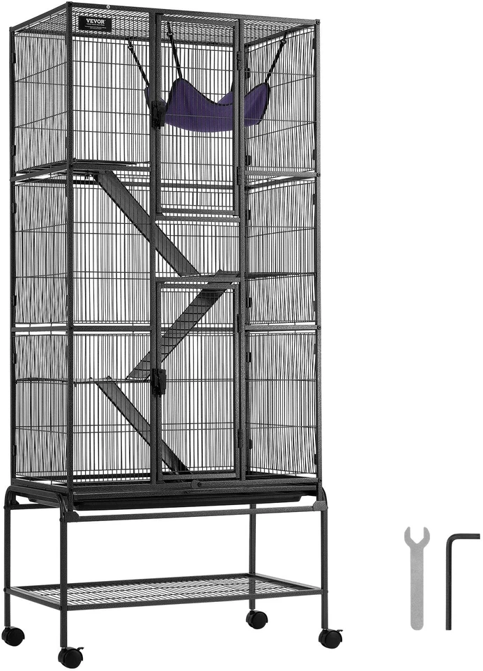VEVOR Metalinė 4 aukštų gyvūnų narvas