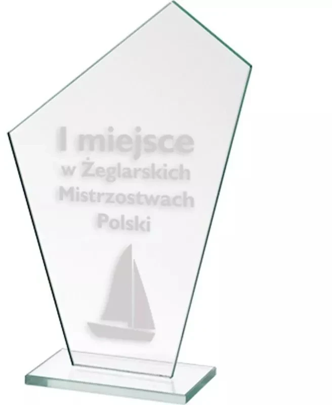 Graviruotas stiklinis trofėjus