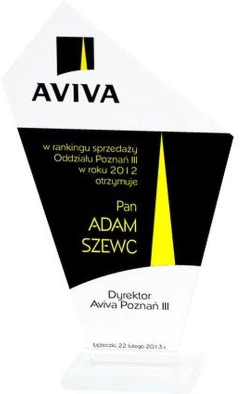 Graviruotas stiklinis trofėjus su dažų užpildu
