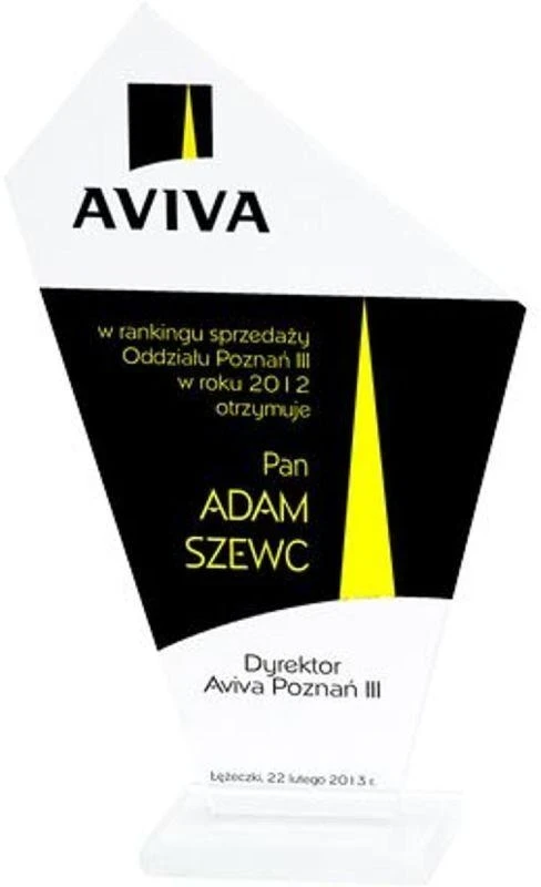 Graviruotas stiklinis trofėjus su dažų užpildu