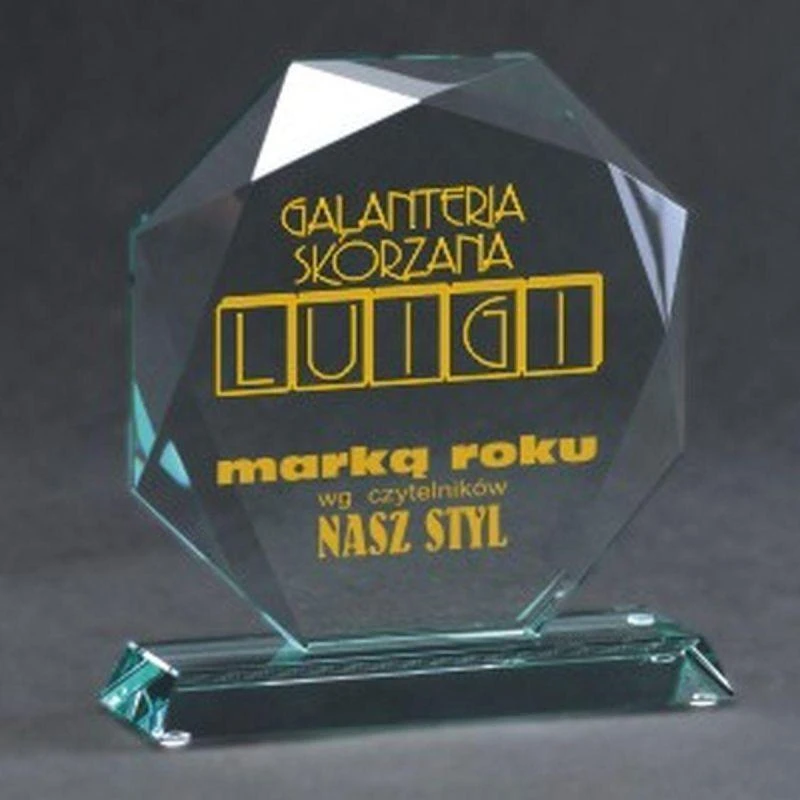 Graviruotas stiklinis trofėjus su dėklu ir dažų užpildu