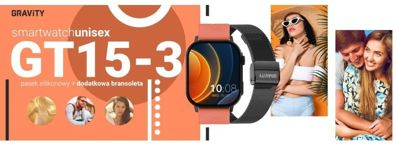 Išmanusis laikrodis UNISEX GRAVITY GT15-3 - BLUETOOTH CONNECTIONS, ADDITIONAL PASSAGE (sg029c)