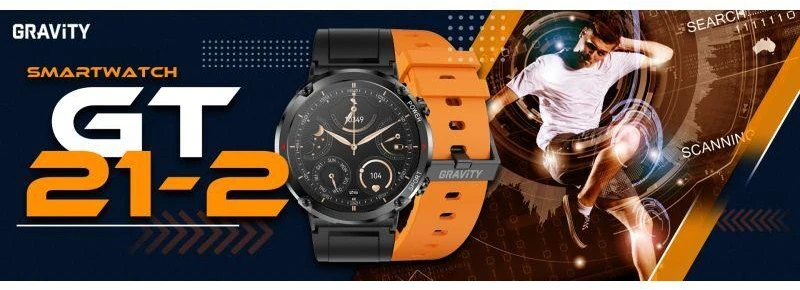 Išmanusis laikrodis MĘSKI GRAVITY GT21-2 - BLUETOOTH CALL, DODATKOWY PASEK (sg025b)