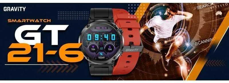 Išmanusis laikrodis MĘSKI GRAVITY GT21-6 - BLUETOOTH CALL, DODATKOWY PASEK (sg025f)