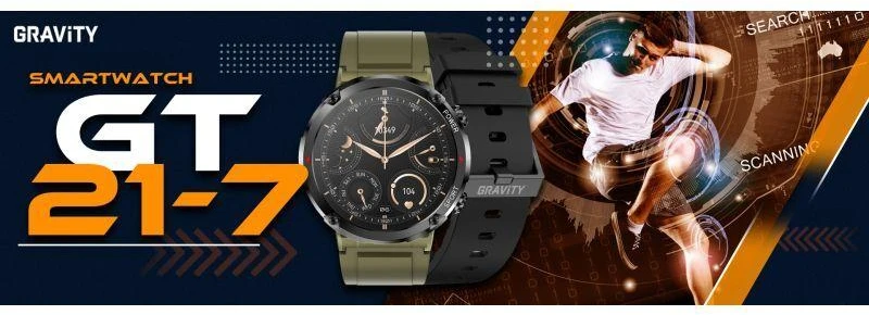 Išmanusis laikrodis MĘSKI GRAVITY GT21-7 - BLUETOOTH CALL, DODATKOWY PASEK (sg025g)
