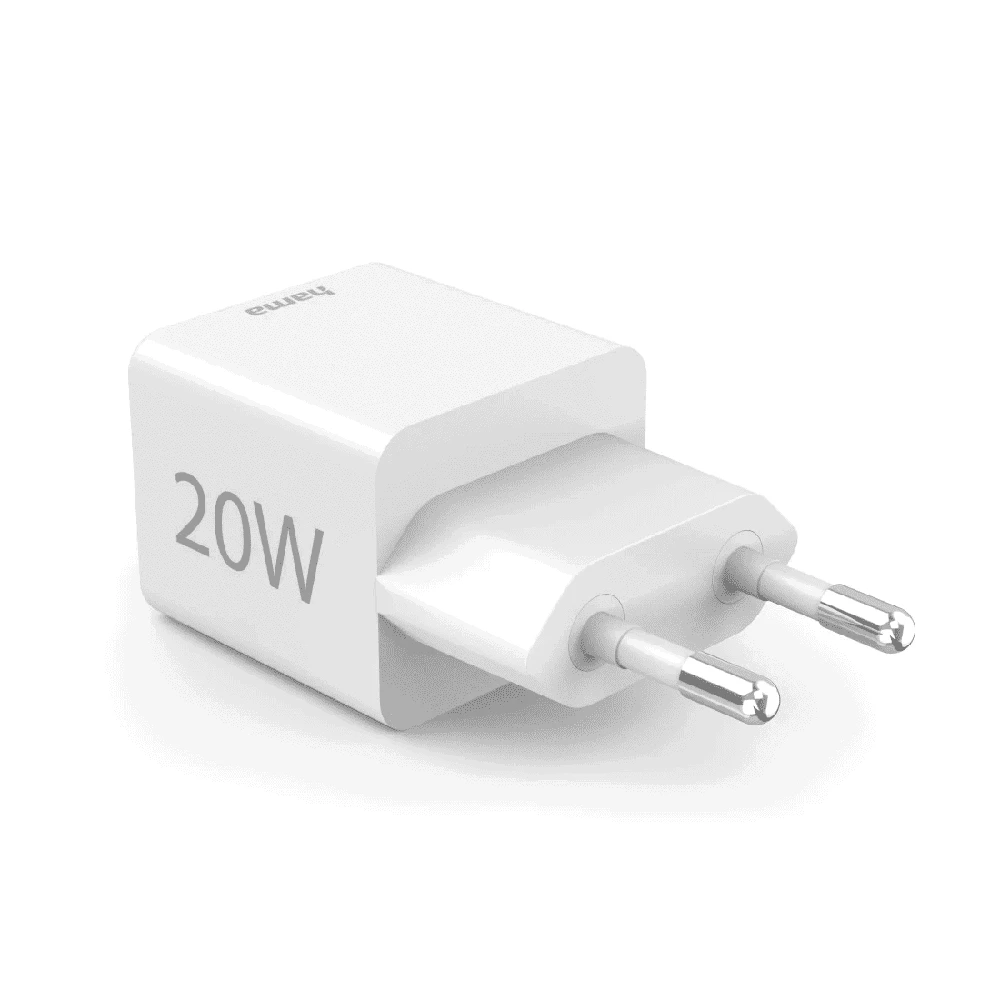 Hama mini 20W PD/QC 1x USB-C, 1x USB-A balta