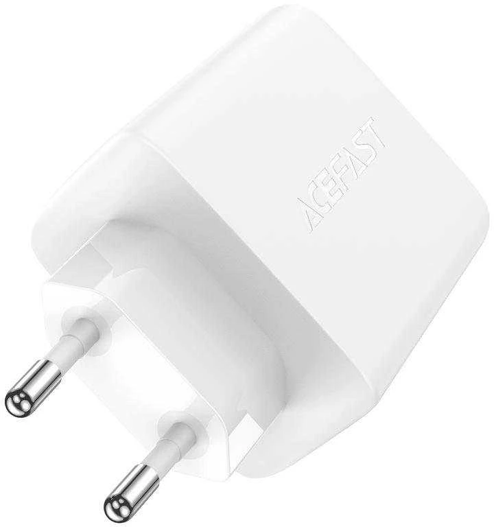 Acefast A41 sieninis įkroviklis, 2x USB-C + USB, GaN 65W (balta)