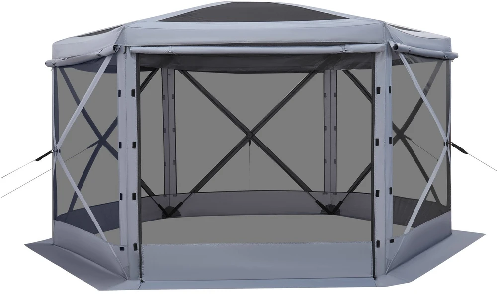 VEVOR Išskleidžiama pavėsinė su tinkleliu, 3.6 x 3.6 m