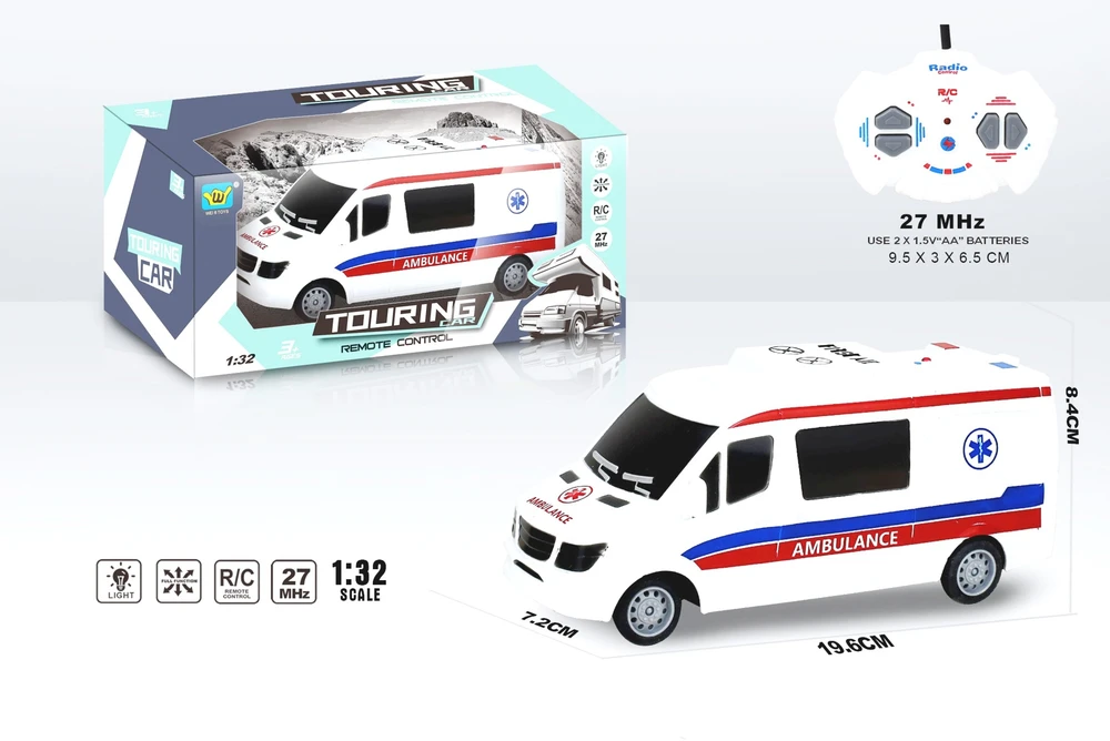Greitosios pagalbos automobilis 1:32 su nuotolinio valdymo pultu