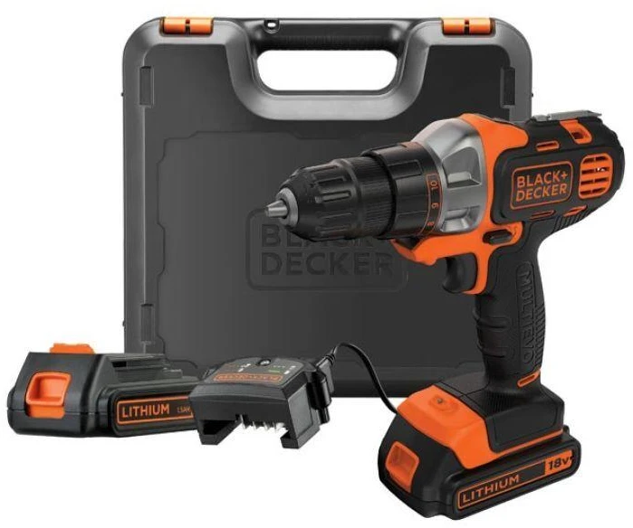 Black & Decker suktuvas gręžtuvas MultiEvo MT218KB-QW, 18V, 2x1.5 Ah, su lagaminu