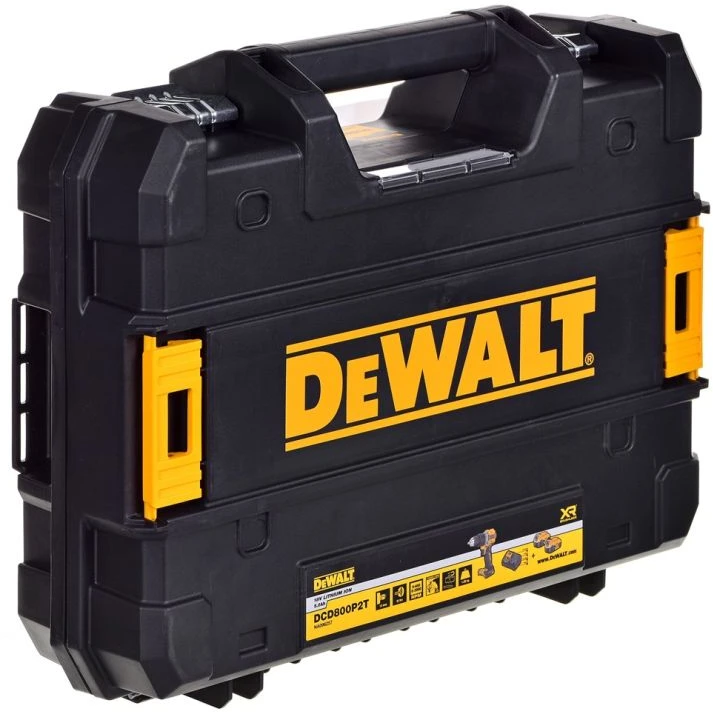 Suktuvas-gręžtuvas DeWalt DCD800P2T; 18 V; 2x5,0 Ah akum.
