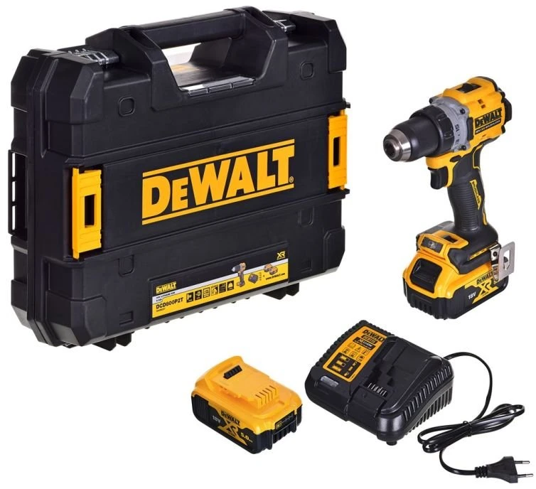 Suktuvas-gręžtuvas DeWalt DCD800P2T; 18 V; 2x5,0 Ah akum.