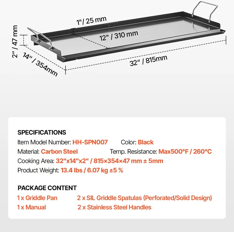 VEVOR 82x36 cm universali kepimo nelipni keptuvė