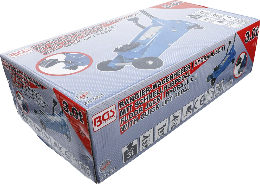 BGS GRINDINIS HIDRAULINIS KELTUVAS | 3 T | SU GREITO KĖLIMO PEDALU (9251)
