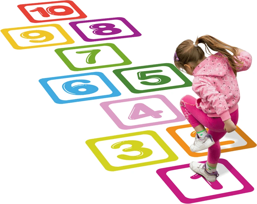 Lean Toys Grindų lipdukai su skaičiais nuo 1 iki 10