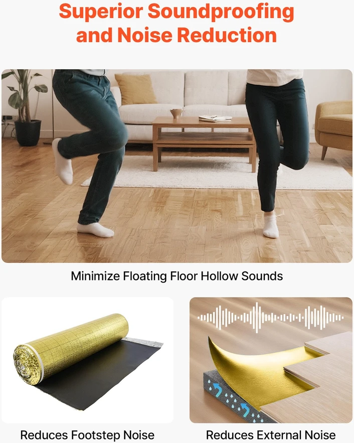 VEVOR Grindų paklotas su garų barjeru 18,6 m²