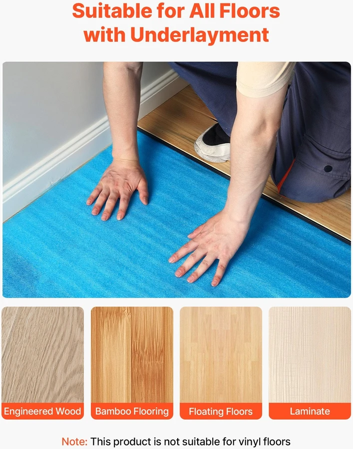 VEVOR 2mm garso izoliacija grindims 55,8 m²