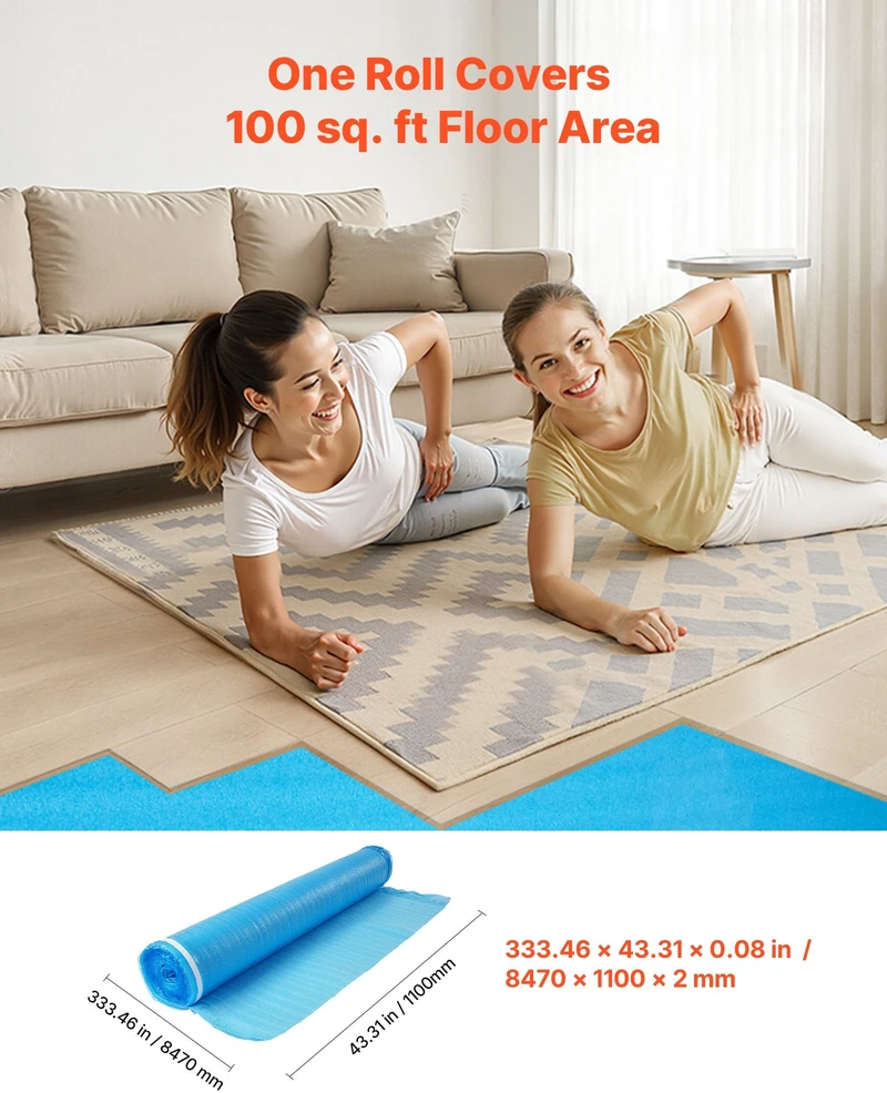 VEVOR 2mm garso izoliacija grindims 55,8 m²