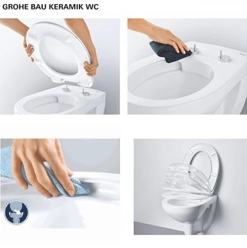 Grohe BauCeramic sėdynė su dangčiu, QR/SC, alpin baltas