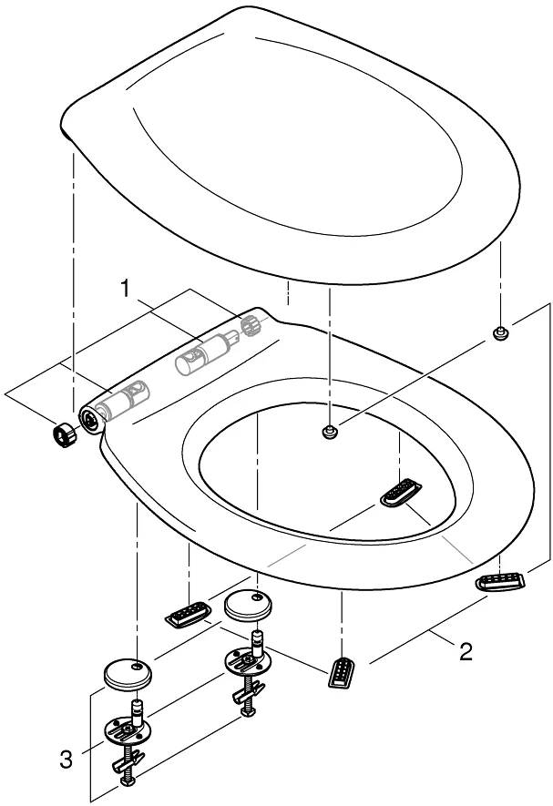 Grohe BauCeramic sėdynė su dangčiu, QR/SC, alpin baltas