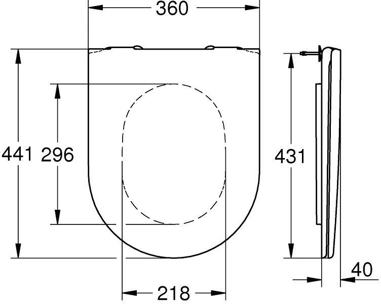 Grohe Essence wc sėdynė su dangčiu QR/SC, baltas