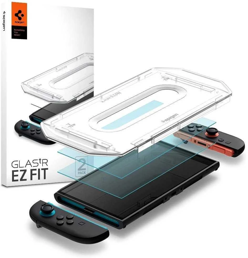 Apsauginis stiklas Spigen GLAS.TR ”EZ FIT” 2-PACK NINTENDO SWITCH 2 CLEAR