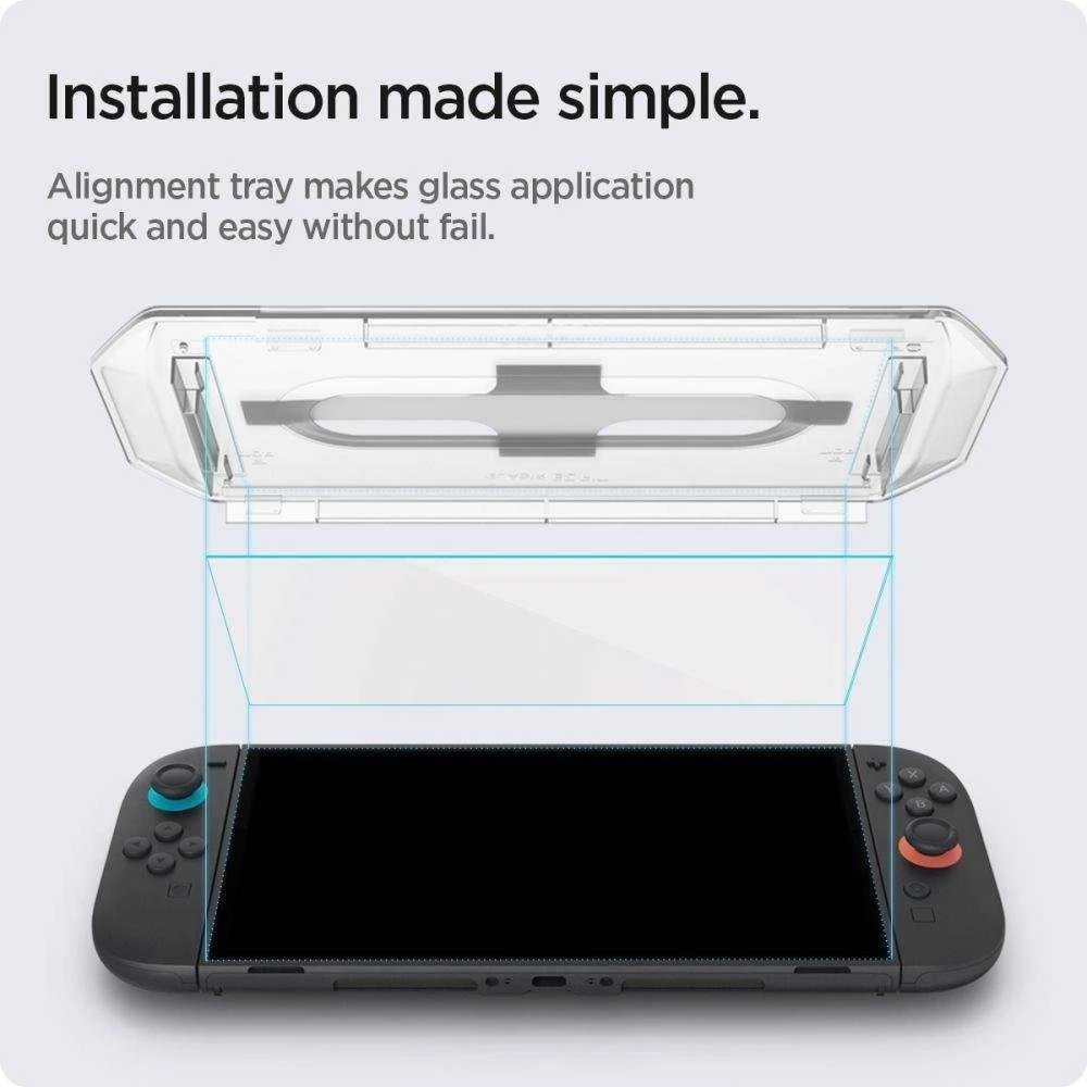 Apsauginis stiklas Spigen GLAS.TR ”EZ FIT” 2-PACK NINTENDO SWITCH 2 CLEAR