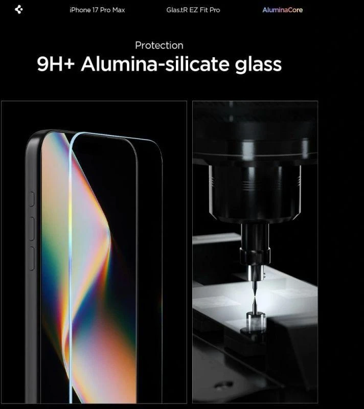 Ekrano apsauga Spigen Glass tR EZ Fit Pro HD 1 Pack, transparency - iPhone 17/16 Pro Max