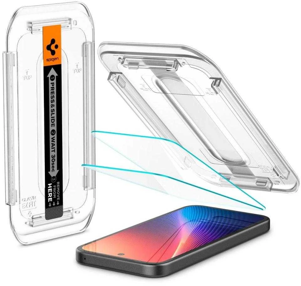 „Spigen Glas.TR Ez Fit“ grūdinto stiklo 2 vnt. pakuotė, skirta „Google Pixel 9A“ – skaidrus